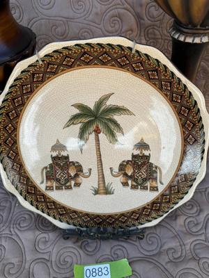 Elephant Safari Plate & Two Candle Holders