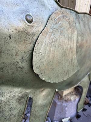 Two Metal Elephants Wall Decor