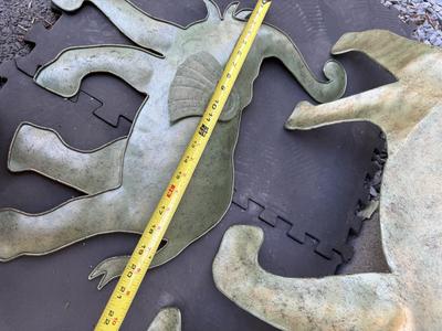 Two Metal Elephants Wall Decor