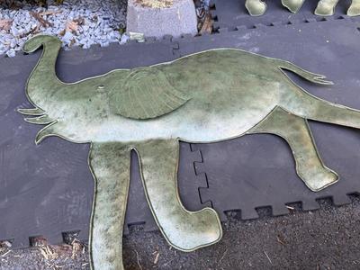 Two Metal Elephants Wall Decor