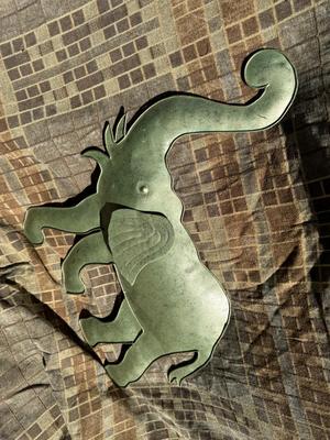 Two Metal Elephants Wall Decor