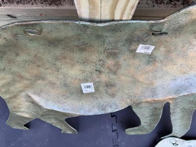 Two Metal Elephants Wall Decor