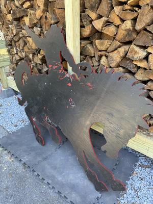 Large 5.5’ x 4’ Wooden Cowboy Riding a Horse - Rodeo