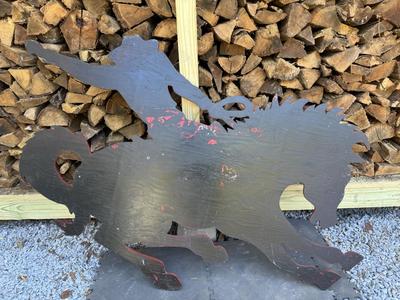 Large 5.5’ x 4’ Wooden Cowboy Riding a Horse - Rodeo