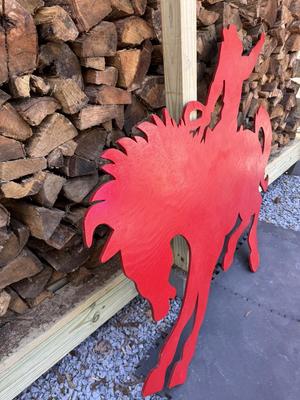 Large 5.5’ x 4’ Wooden Cowboy Riding a Horse - Rodeo