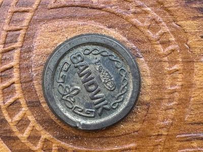 Vintage Sandvik Saw Hand Painted Street Scene by Merna S. Slabik