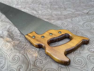 Vintage Sandvik Saw Hand Painted Street Scene by Merna S. Slabik