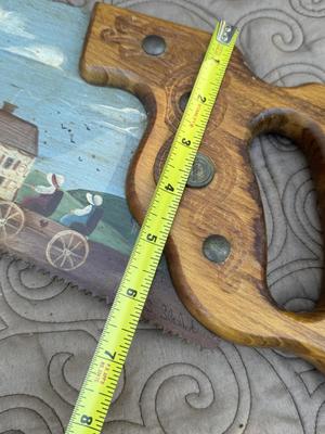 Vintage Sandvik Saw Hand Painted Street Scene by Merna S. Slabik