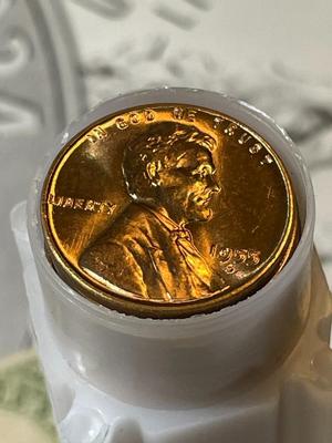 Roll of (50) 1955 S Lincoln Wheat Cent Roll Pennies in Choice Bu Uncirculated as Pictured.