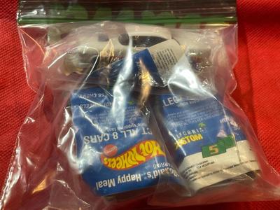 (3) 1955 Chevy's 1990 McDonalds Happy Meal Hot Wheels California Customs SEALED Cars Bag #9 as Pic'd.