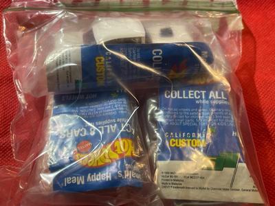 (3) 1955 Chevy's 1990 McDonalds Happy Meal Hot Wheels California Customs SEALED Cars Bag #8 as Pic'd.