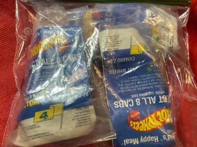 (3) 1957 Camaro Z-28 1990 McDonalds Happy Meal Hot Wheels California Customs SEALED Cars Bag #7 as Pic'd.