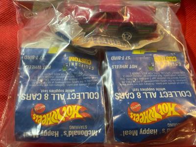 (3) 1957 T-Bird 1990 McDonalds Happy Meal Hot Wheels California Customs SEALED Cars Bag #6 as Pic'd.