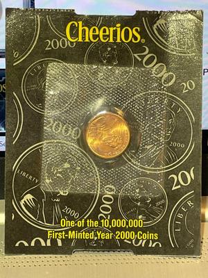 SEALED Cheerios 2000 Lincoln Penny Cent Coin Uncirculated w/COA Millennium Promotion as Pictured.