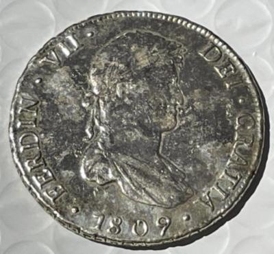 Bolivia 1809 PTS PJ 8 Reales Circulated Condition Silver Coin Preowned from an Estate as Pictured. Cleaned & Polished at One Time.