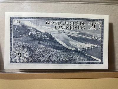 Luxembourg 20 Francs 1966 Banknote/Currency in Uncirculated Condition by Fleetwood as Pictured.