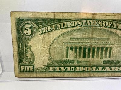 Series of 1929 Circulated Condition $5 New York City/NY National Currency Bank Note as Pictured.