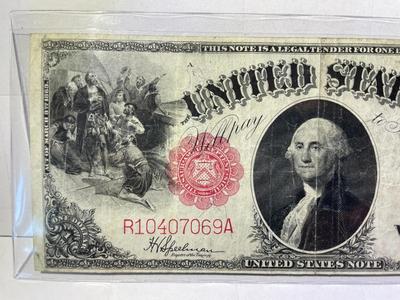 Series of 1917 Circulated Condition $1 Legal Tender Large Size Legal Tender Red Seal Currency as Pictured.