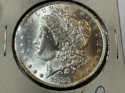 1883-O UNCIRCULATED/MS63-64 CONDITION MORGAN SILVER DOLLAR AS PIC'D COIN #10.