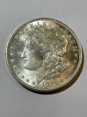 1921-P UNCIRCULATED/MS60 CONDITION MORGAN SILVER DOLLAR AS PIC'D COIN #3.