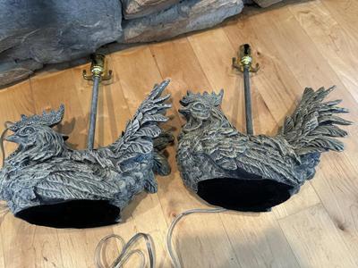 Hen / Chicken Lamps - Tested (Includes Top Lamp Shade Brackets)