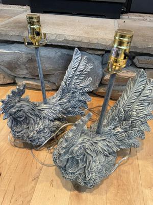 Hen / Chicken Lamps - Tested (Includes Top Lamp Shade Brackets)