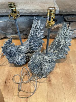 Hen / Chicken Lamps - Tested (Includes Top Lamp Shade Brackets)