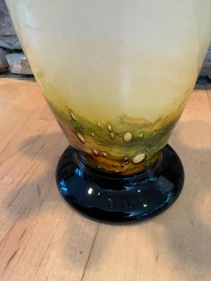 Beautiful Murano Hand Blown Hankerchief Multicolored Vase