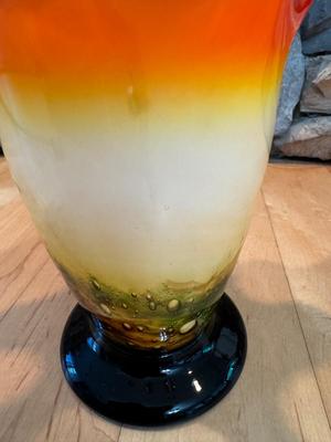 Beautiful Murano Hand Blown Hankerchief Multicolored Vase