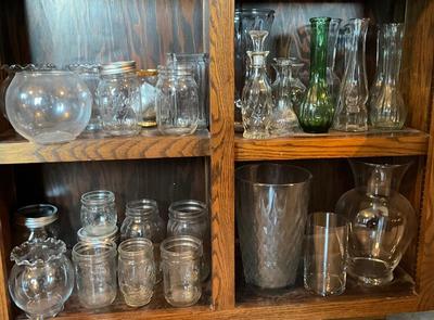 Canning Jars, vases, glassware
