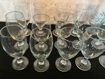 Libby water goblets 12 w/ Hurricane Glasses 3
