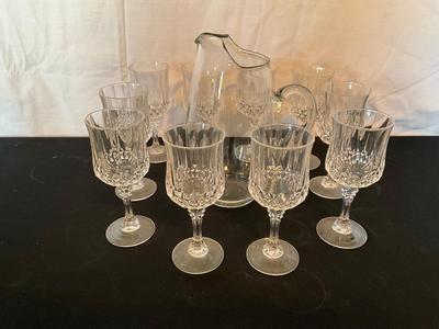 Wine/water glasses w/Glass Pitcher