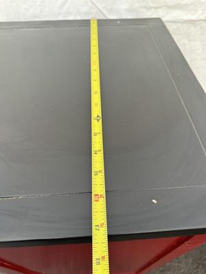 Asian Red & Black Drawer Cabinet 15”x17 1/2”x41”