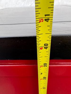 Asian Red & Black Drawer Cabinet 15”x17 1/2”x41”