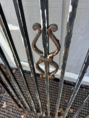 Antique Architectural Wrought Iron Gates : Each 6 Feet 4 Inches Tall Approx. 21” Wide