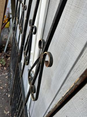 Antique Architectural Wrought Iron Gates : Each 6 Feet 4 Inches Tall Approx. 21” Wide