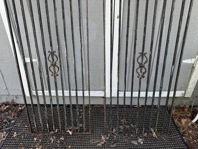 Antique Architectural Wrought Iron Gates : Each 6 Feet 4 Inches Tall Approx. 21” Wide