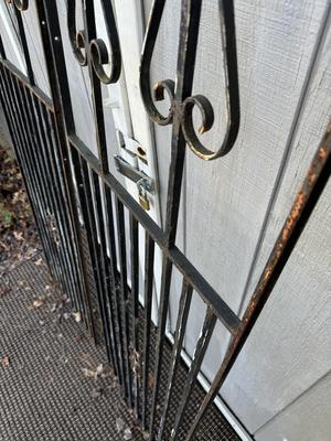 Antique Architectural Wrought Iron Gates : Each 6 Feet 4 Inches Tall Approx. 21” Wide