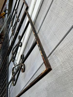 Antique Architectural Wrought Iron Gates : Each 6 Feet 4 Inches Tall Approx. 21” Wide