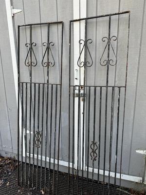 Antique Architectural Wrought Iron Gates : Each 6 Feet 4 Inches Tall Approx. 21” Wide