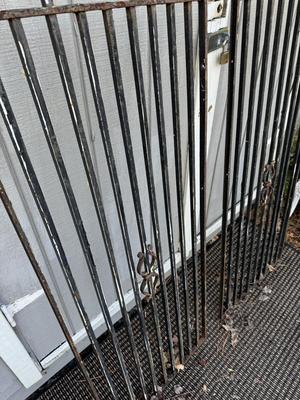 Antique Architectural Wrought Iron Gates : Each 6 Feet 4 Inches Tall Approx. 21” Wide