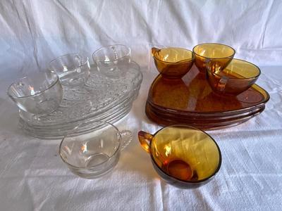 Vintage glass place setting w/cup
