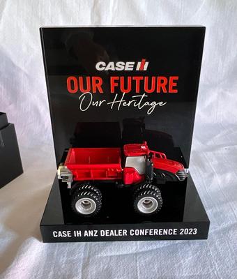 Case IH case truck featured on a marble plaque