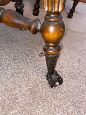 ANTIQUE VANITY and GLASS FOOTED STOOL HUNTLEY SIMMONS FURNITURE COMPANY