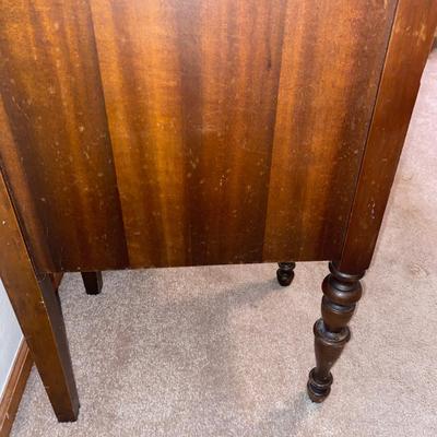 ANTIQUE VANITY and GLASS FOOTED STOOL HUNTLEY SIMMONS FURNITURE COMPANY