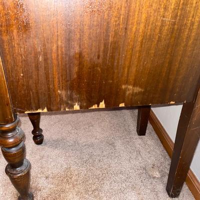 ANTIQUE VANITY and GLASS FOOTED STOOL HUNTLEY SIMMONS FURNITURE COMPANY
