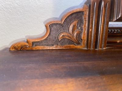 ANTIQUE VANITY and GLASS FOOTED STOOL HUNTLEY SIMMONS FURNITURE COMPANY