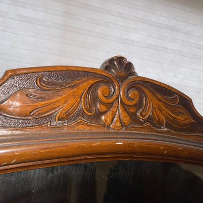 ANTIQUE VANITY and GLASS FOOTED STOOL HUNTLEY SIMMONS FURNITURE COMPANY