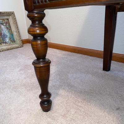 ANTIQUE VANITY and GLASS FOOTED STOOL HUNTLEY SIMMONS FURNITURE COMPANY