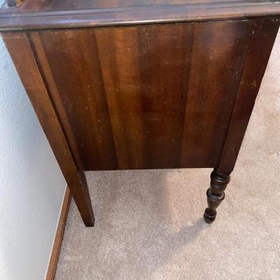 ANTIQUE VANITY and GLASS FOOTED STOOL HUNTLEY SIMMONS FURNITURE COMPANY